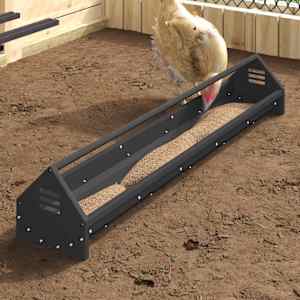 Krmilna posoda za kokoši Črna 108 x 20,5 x 20 cm