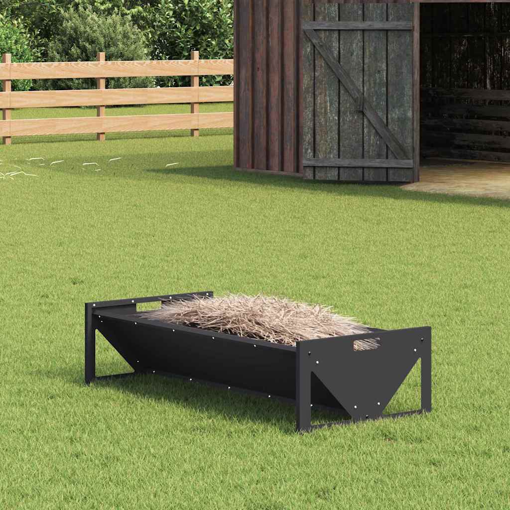 vidaXL Jgheab pentru hrănirea animalelor Negru 108 x 50 x 28 cm