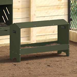 Krmný žlab pro kuře Olivově zelená 81 x 32 x 53,5 cm - obrázek 1