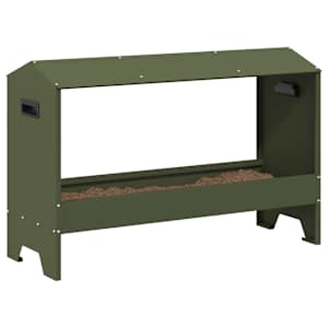 Krmný žlab pro kuře Olivově zelená 81 x 32 x 53,5 cm - obrázek 3