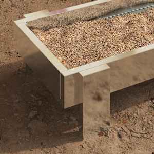 Krmný žlab pro kuře Stříbrná 80 x 28 x 13.5 cm Pozinkovaná ocel - obrázek 4