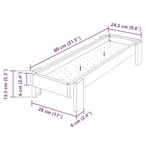 Krmný žlab pro kuře Stříbrná 80 x 28 x 13.5 cm Pozinkovaná ocel - obrázek 10