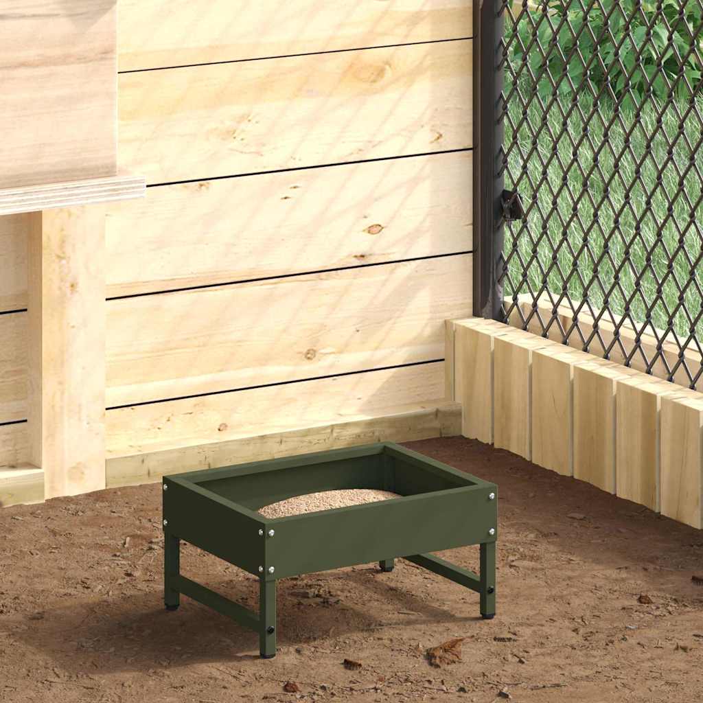 vidaXL Hrănitor pentru păsări Verde măsliniu 80 x 28 x 13.5 cm