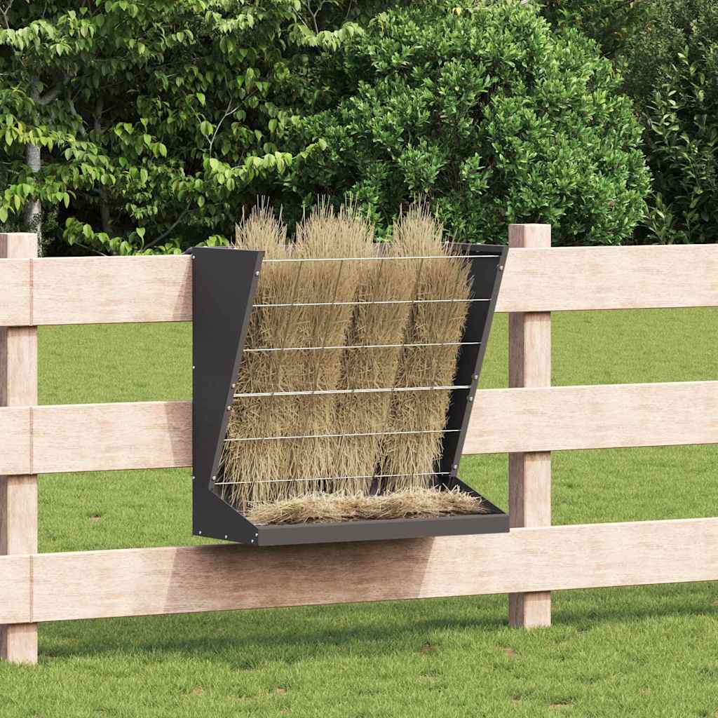 vidaXL Feeder pentru Fân Negru 71 x 33 x 70 cm Oțel Laminat la Rece