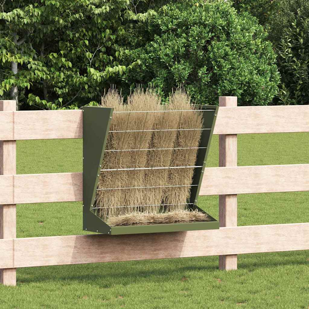 vidaXL Feeder pentru Fân Verde măsliniu 71 x 33 x 70 cm