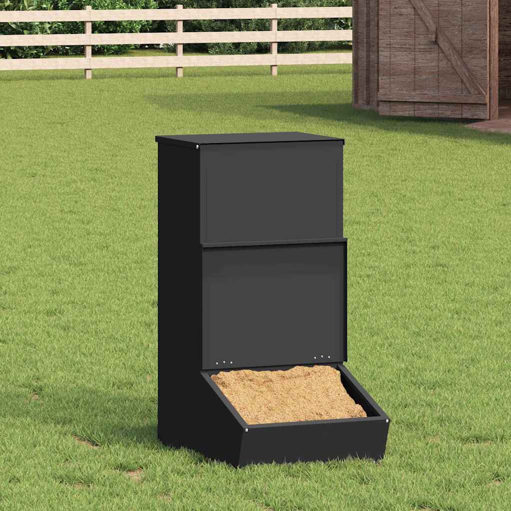 vidaXL Feeder pentru porci Negru 55 x 51 x 91.5 cm