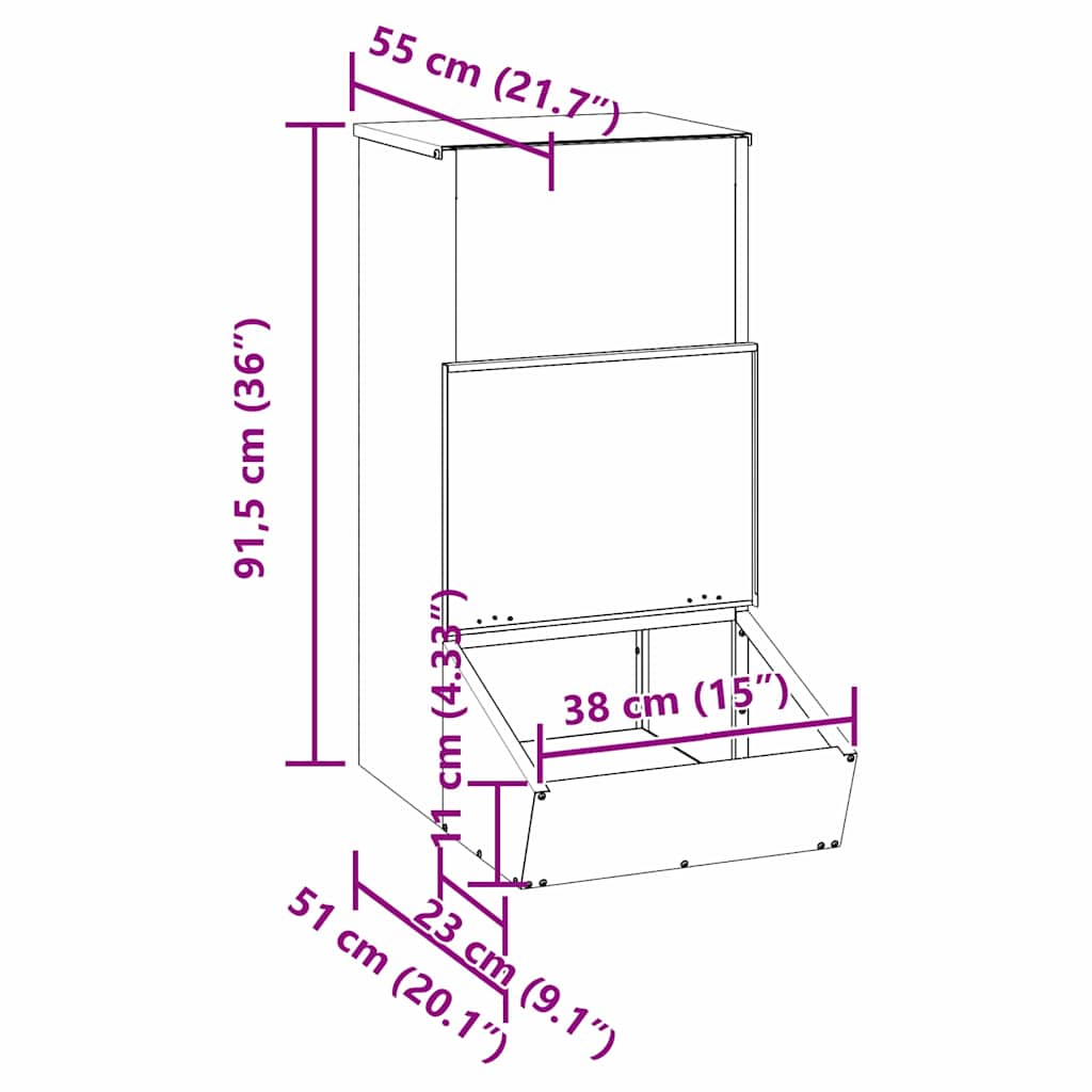 Varkensvoeder Zilver 55 x 51 x 91.5 cm Gegalvaniseerd staal image 12