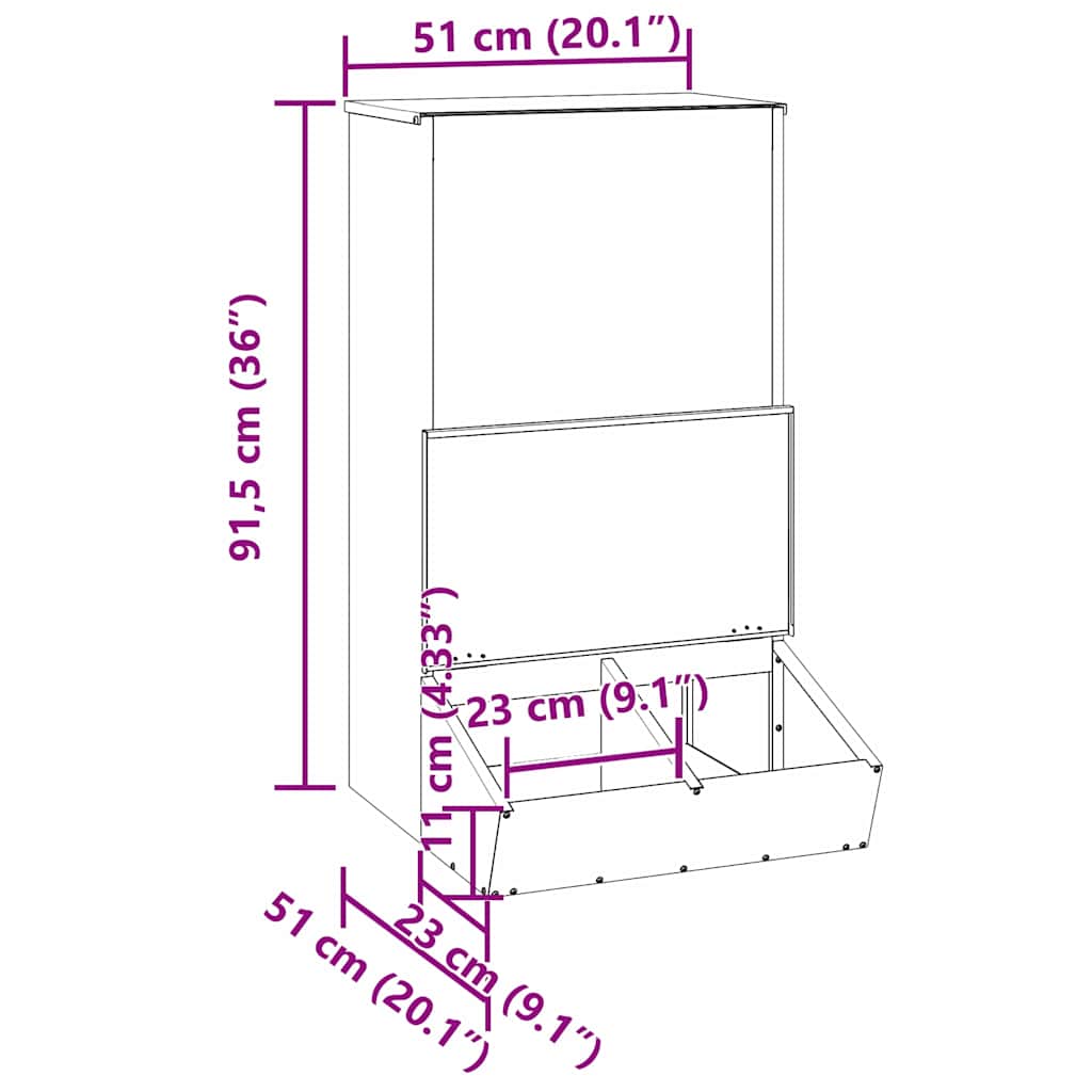 Varkensvoeder Zilver 55 x 51 x 91.5 cm Gegalvaniseerd staal image 12