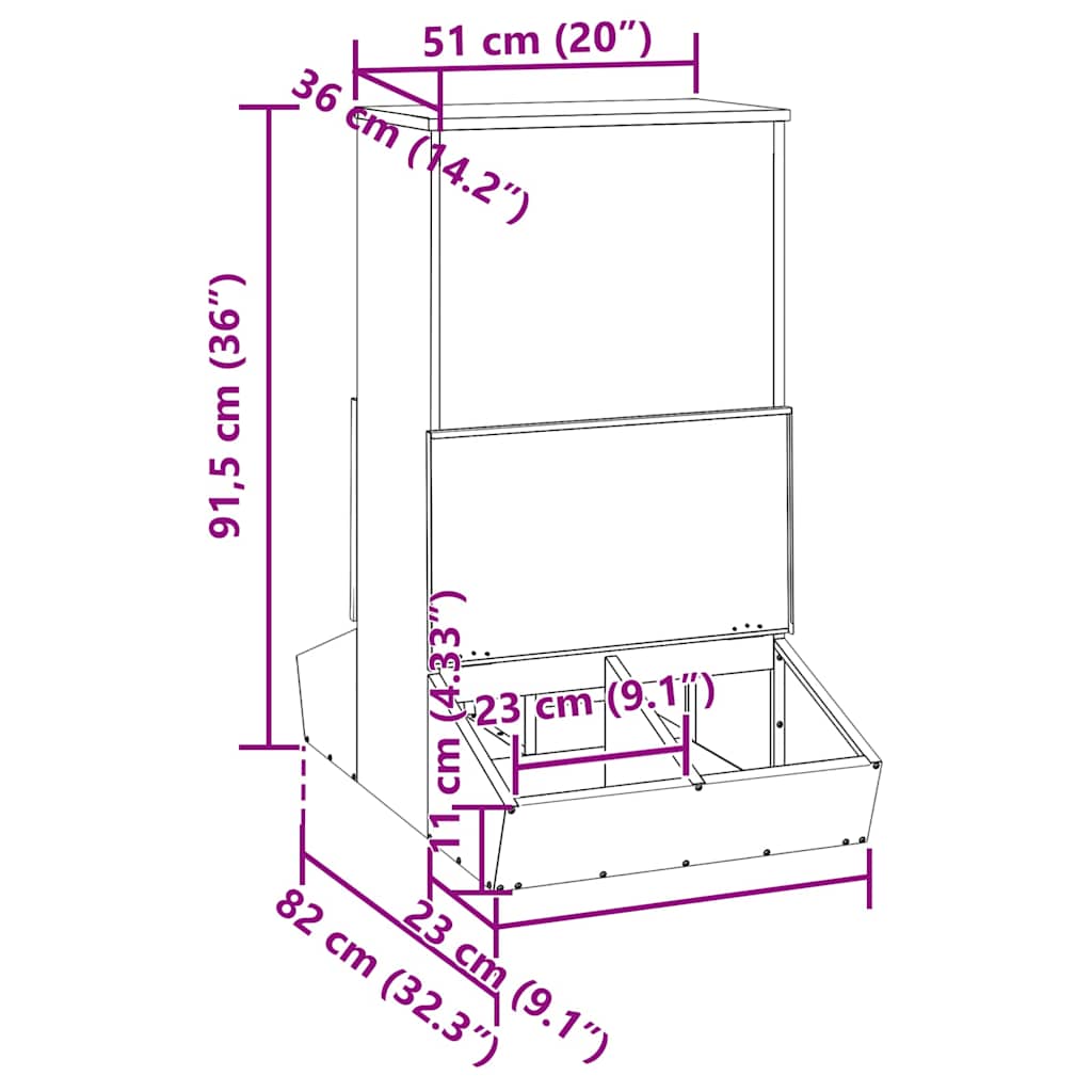 Varkensvoeder Zilver 55 x 51 x 91.5 cm Gegalvaniseerd staal image 12