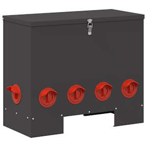 vidaXL Kanali feeder Must 60,5 x 29 x 51 cm 25 kg K&uuml;lmvalsitud teras