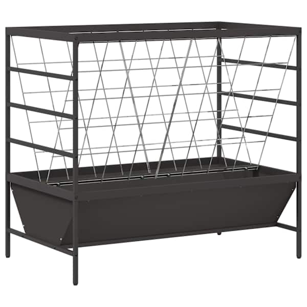 vidaXL Loomade toitja Must 100 x 60 x 90 cm 15 kg K&uuml;lmvalsitud teras