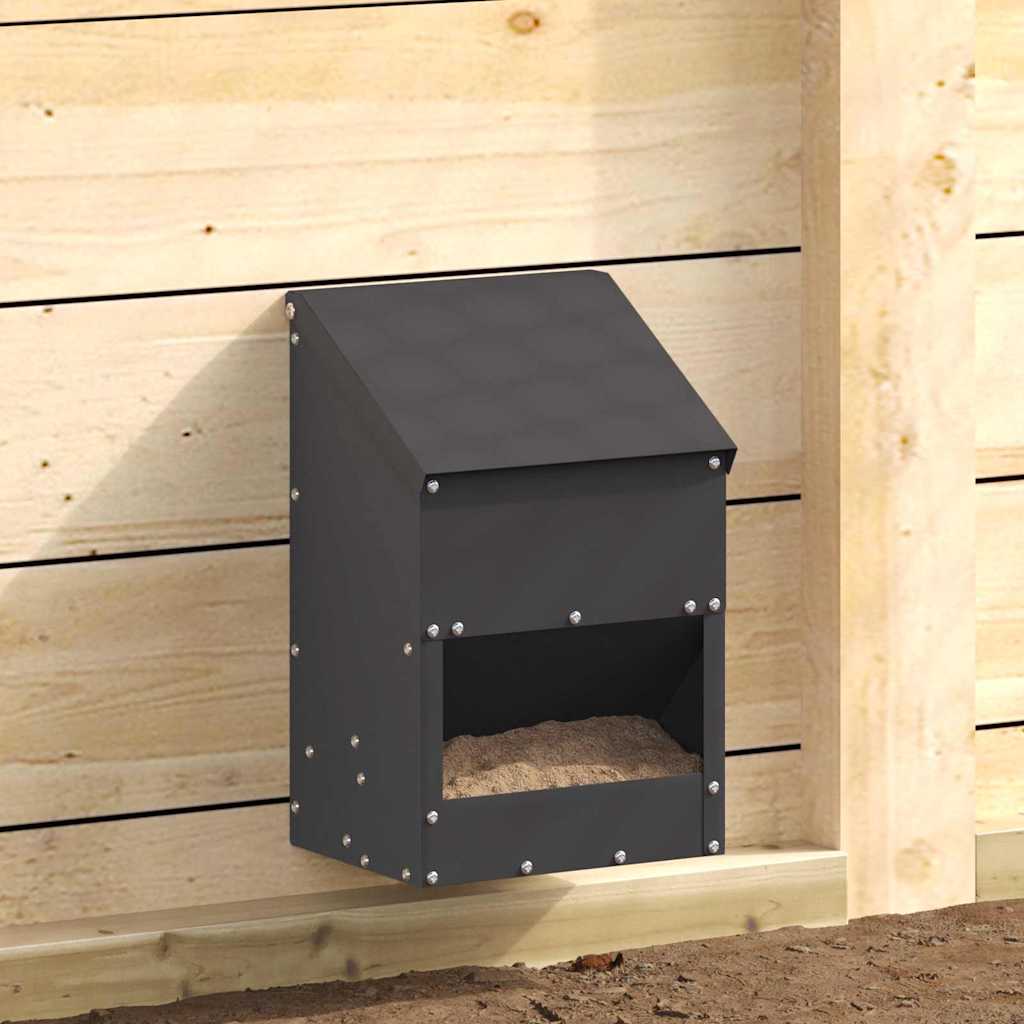 vidaXL Feeder pentru pui Negru 21 x 16 x 33 cm Oțel Laminat la Rece