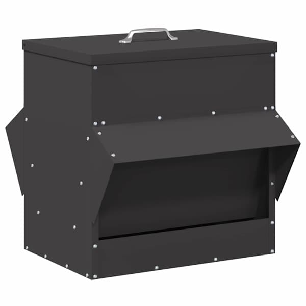 vidaXL Kanali feeder Must 40,5 x 45 x 41 cm 20 kg K&uuml;lmvalsitud teras
