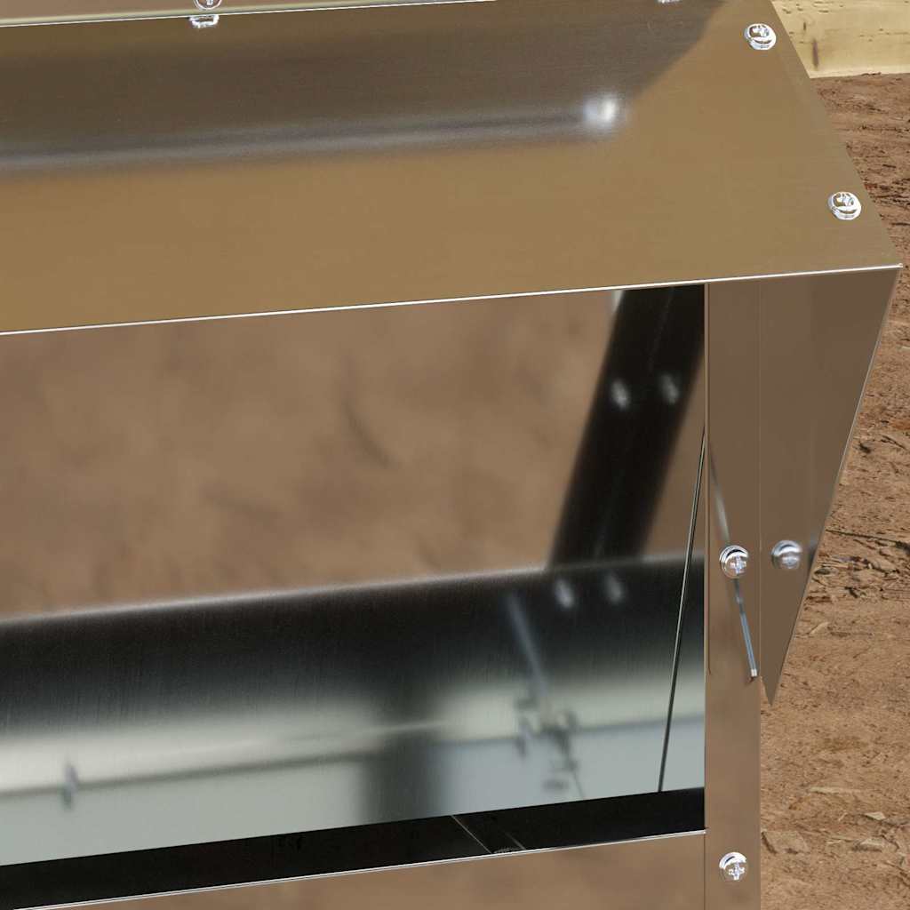 vidaXL Feeder pentru pui Argintiu 40,5 x 45 x 41 cm Oțel Galvanizat