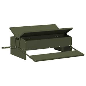 Zásobník pro slepice s pedálem Olivově zelená 75 x 53 x 20,5 cm - obrázek 2