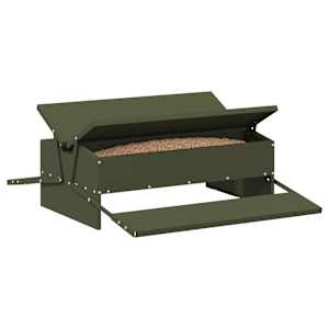 Zásobník pro slepice s pedálem Olivově zelená 75 x 53 x 20,5 cm - obrázek 3