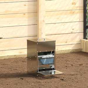 Hranilka za piške s pedali srebrna 25 x 42 x 40 cm