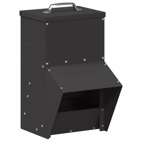 vidaXL Kanali feeder Must 20 x 25 x 35 cm K&uuml;lmvalsitud teras