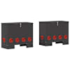 vidaXL Kanali feeder 2 Must 60,5 x 29 x 51 cm 25 kg K&uuml;lmvalsitud teras