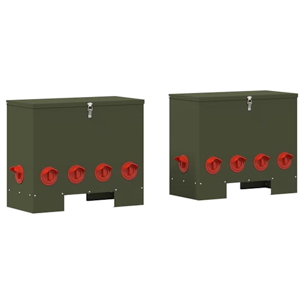 vidaXL Kanali feeder 2 Oliiviroheline 60,5 x 29 x 51 cm 25 kg
