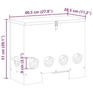 Krmítko pro slepice 2 pcs Olivově zelená 60,5 x 29 x 51 cm - obrázek 12