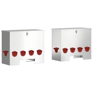 Krmítko pro slepice 2 pcs Stříbrná 60,5 x 29 x 51 cm - obrázek 2