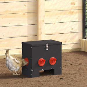 Hranilnik za piščance 2 pcs Črna 40,5 x 25 x 38 cm