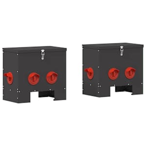 Krmítko pro slepice 2 pcs Černá 40,5 x 25 x 38 cm - obrázek 2