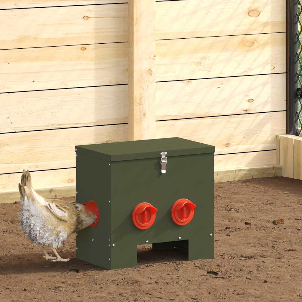 Produse animale de companie - Feeder pentru pui 2 pcs Verde măsliniu 60.5 x 29 x 51 cm