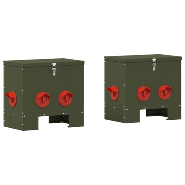 vidaXL Kanali feeder 2 Oliiviroheline 40,5 x 25 x 38 cm 20 kg