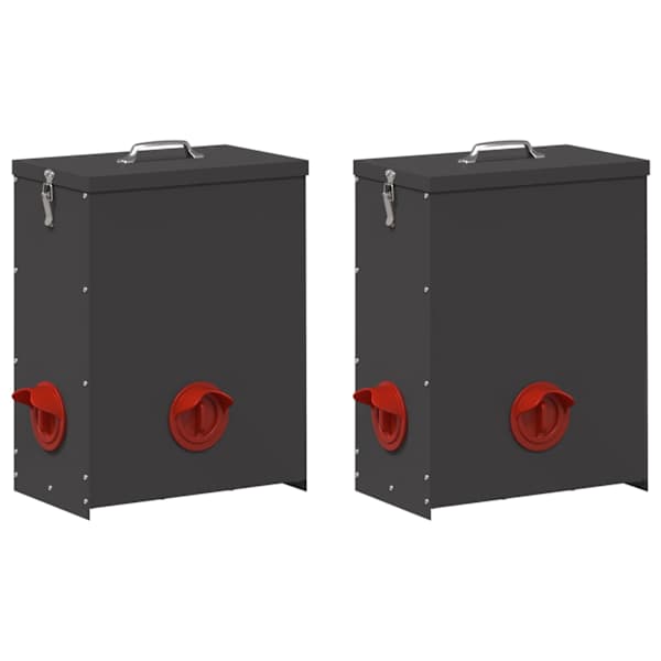 vidaXL Kanali feeder 2 Must 32,5 x 20,5 x 43 cm 25 kg