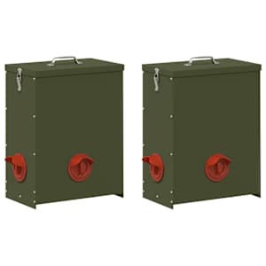 Krmítko pro slepice 2 pcs Olivově zelená 32,5 x 20,5 x 43 cm - obrázek 2