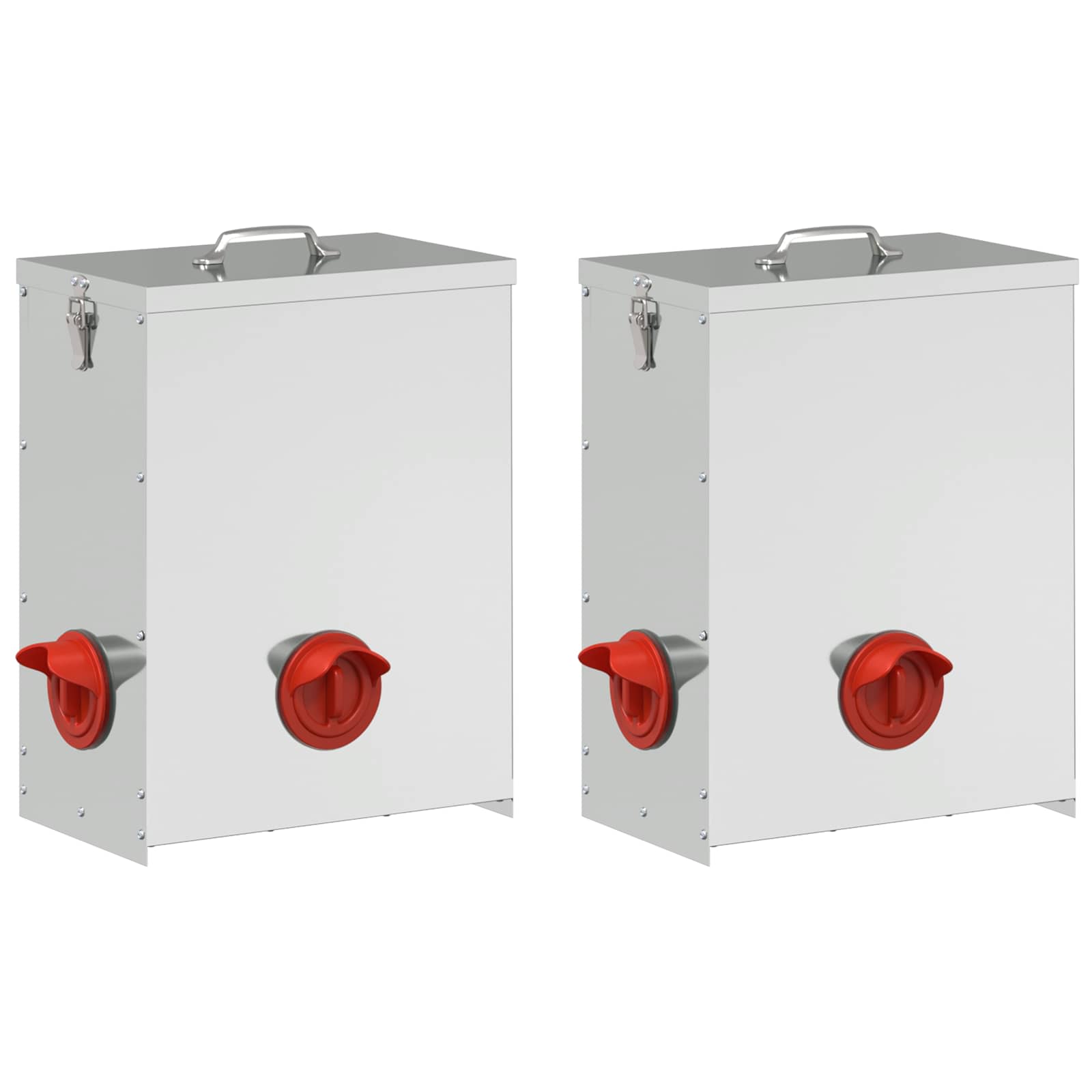 Kip voerbak 2 pcs Zilver 32,5 x 20,5 x 43 cm - Afbeelding 2