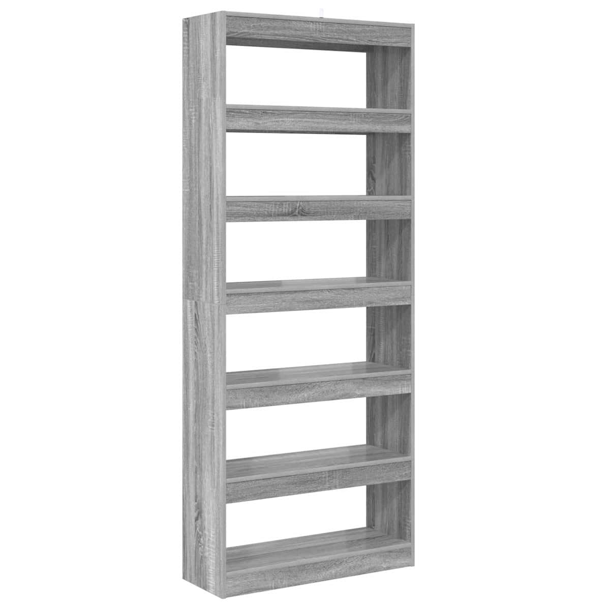 Bogskab 6 niveauer 80 x 30 x 198 cm Konstrueret træ - Billede 7