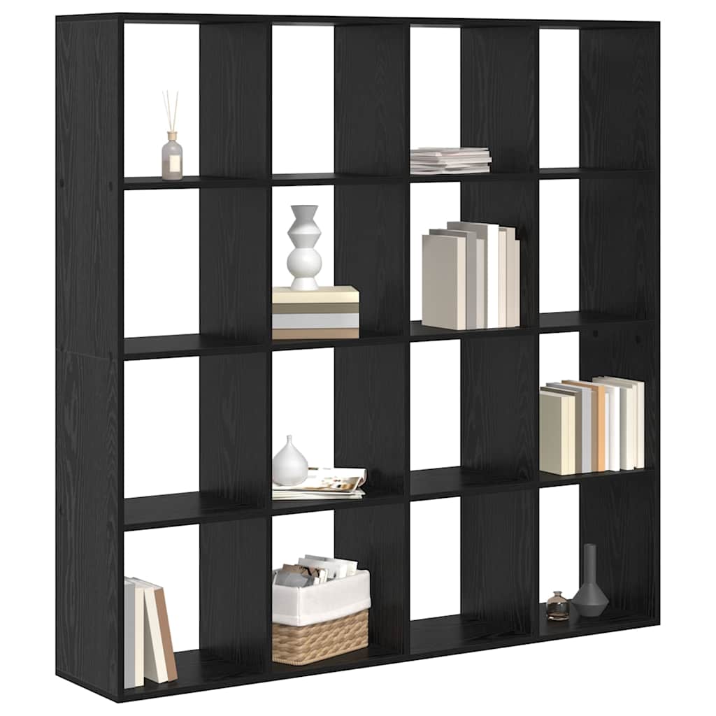 vidaXL Boekenkast Zwart eiken 137.5 x 29 x 137.5 cm Bewerkt hout