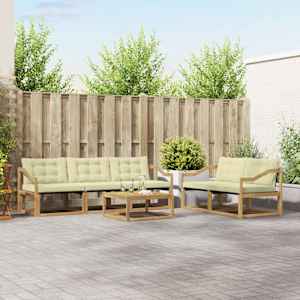 Zunanja garnitura za sedenje 6 pcs Bela in krem 79 x 79 x 37 cm