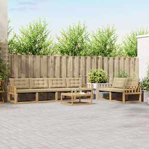 Zunanja garnitura za sedenje 7 pcs Bela in bež 79 x 79 x 37 cm