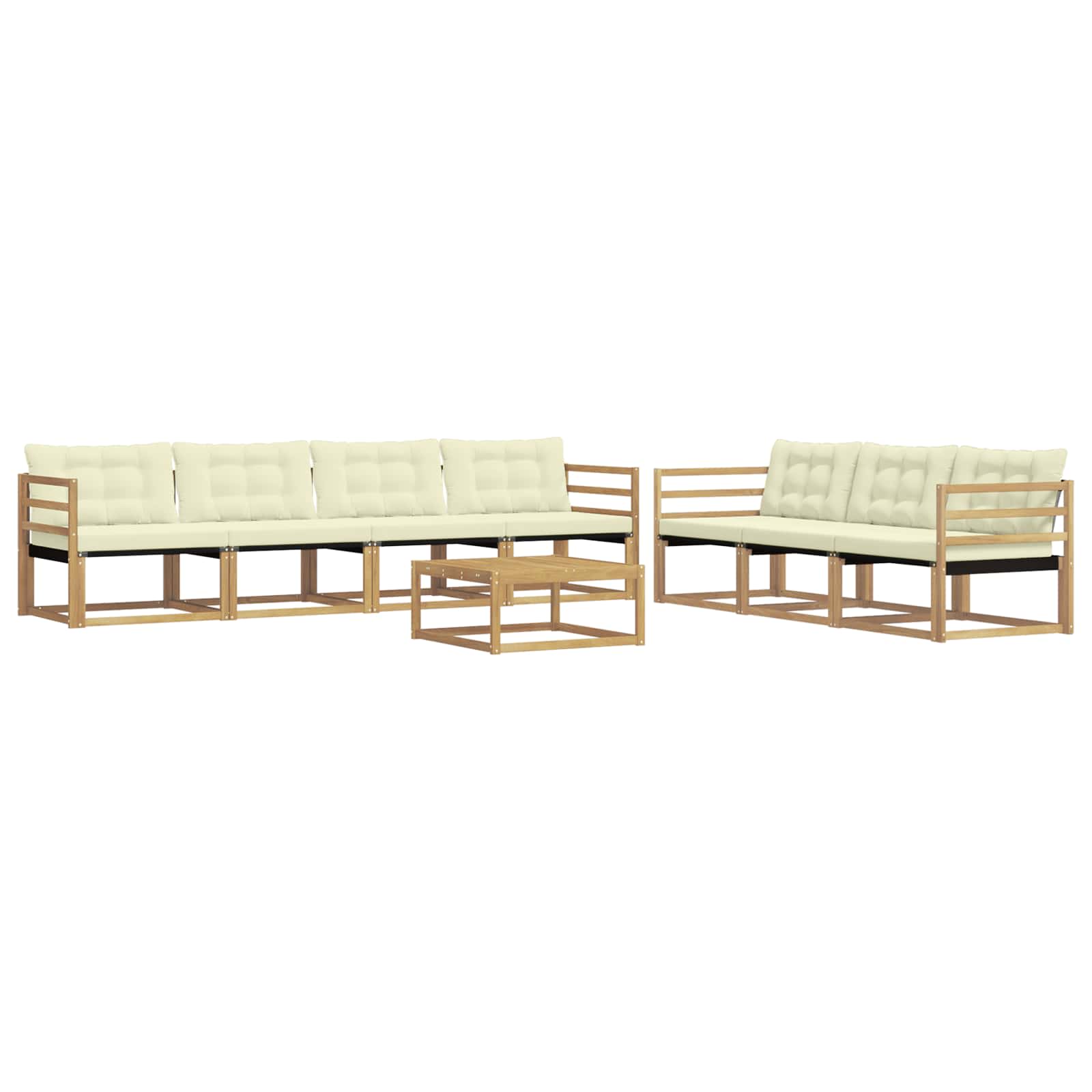 Zunanja garnitura za sedenje 8 pcs Bela in krem - slika 2
