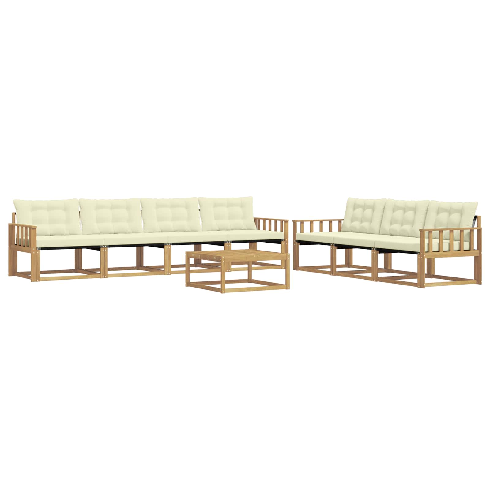 Zunanja garnitura za sedenje 8 pcs Bela in krem - slika 2