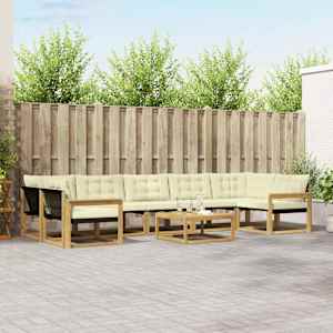 Zunanja garnitura za sedenje 8 pcs Bela in krem 79 x 79 x 37 cm