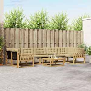 Zunanja garnitura za sedenje 8 pcs Bela in bež 79 x 79 x 37 cm