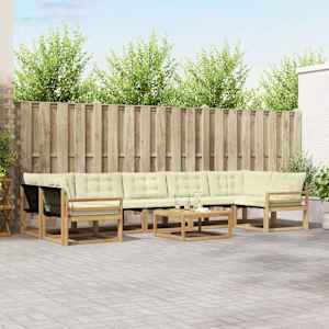 Zunanja garnitura za sedenje 8 pcs Bela in krem 79 x 79 x 37 cm