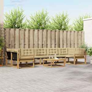 Zunanja garnitura za sedenje 8 pcs Bela in bež 79 x 79 x 37 cm