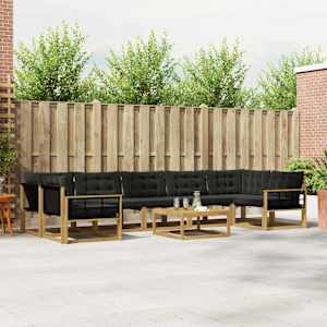 Zunanja garnitura za sedenje 8 pcs Bela in črna 79 x 79 x 37 cm