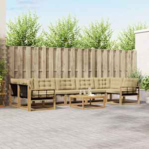 Zunanja garnitura za sedenje 8 pcs Bela in bež 79 x 79 x 37 cm