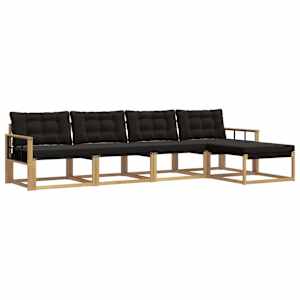 Venkovní pohovková souprava s polštářem 5 pcs Bílá a černá - obrázek 2