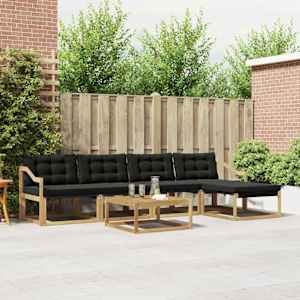 Zunanja garnitura za sedenje 6 pcs Bela in črna 79 x 79 x 37 cm