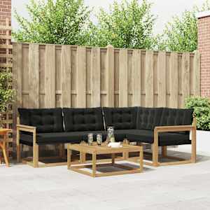 Zunanja garnitura za sedenje 5 pcs Bela in črna 79 x 79 x 37 cm