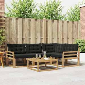 Zunanja garnitura za sedenje 5 pcs Bela in črna 79 x 79 x 37 cm