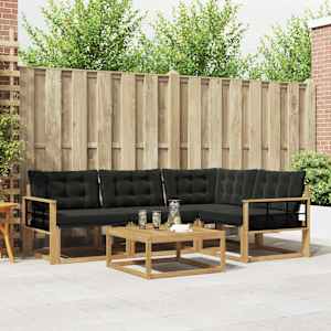 Zunanja garnitura za sedenje 5 pcs Bela in črna 79 x 79 x 37 cm